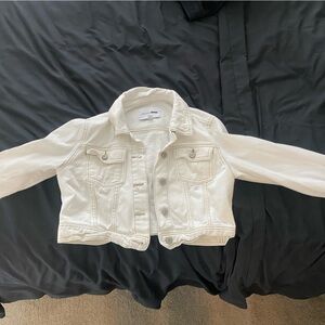 FASHION NOVA - Cropped Denim Jacket, White, Size Small